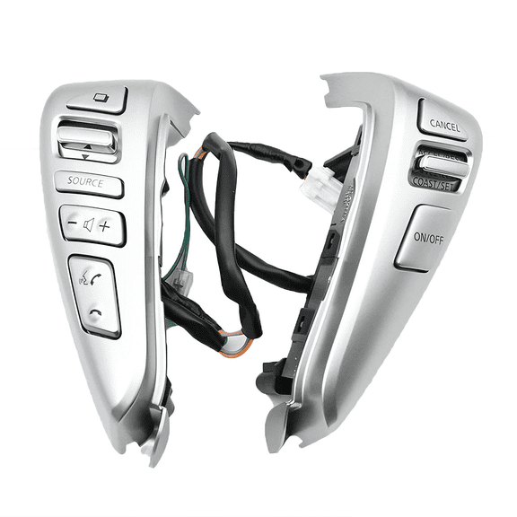 Steering Wheel Control Switch Buttons,Car Steering Wheel Control Module, Fit For Nissan Versa 2011-2015 For Nissan Sentra 2012-2015,cruise Control Kit,replace 25550-3DA6A-silver-one piece