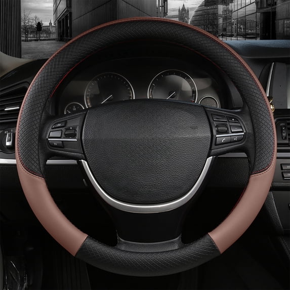 Steering Wheel Cover, Czzoypi Breathable Leather Four Season Handle Cover, Anti-Slip Embossed Universal Fit For Thousands Of Models