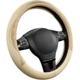 thumbnail image 1 of Steering Wheel Cover, Gold Patterned Leather Patchwork Design, Universal Fit 14.5"–15.5", Anti-Slip, Odor-Free, Soft PU Grain Leather, Durable Grip Car Accessory for Girls & Women, 1 of 16