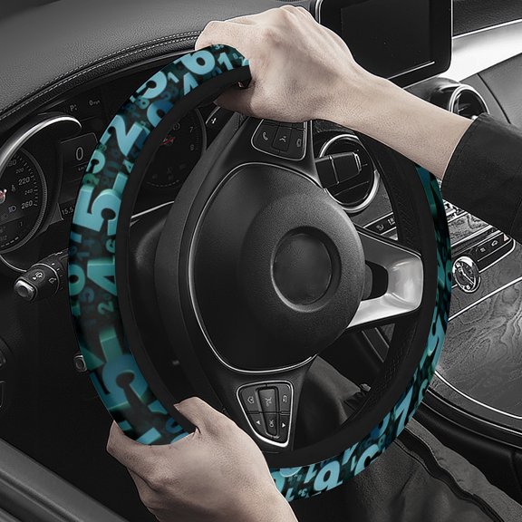 Steering Wheel Cover Neoprene Material Most Cars Men&Women Universal 15 inch Premium Non-Slip Spring Steering Wheel Protector Numbers Steering Wheel Cover