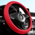 thumbnail image 1 of Steering Wheel Cover, Non-Slip Silicone Car Steering Wheel Protector, Thin Lightweight Universal Fit 38cm Grip Enhancer for All Seasons, Red, 1 of 6