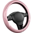 thumbnail image 1 of Steering Wheel Cover, Pink Patterned Leather Patchwork Design, Universal Fit 14.5"–15.5", Anti-Slip, Odor-Free, Soft PU Grain Leather, Durable Grip Car Accessory for Girls & Women, 1 of 8
