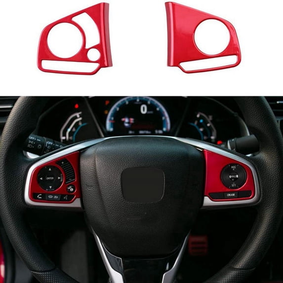 Steering Wheel Cover Sticker for 10Th Gen Honda Civic 2016-2020 Red