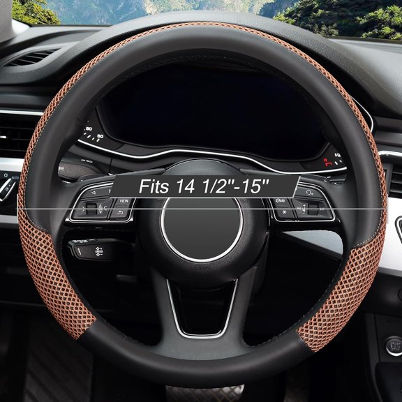 Steering Wheel Cover Universal 15 inch Microfiber Leather Viscose Breathable Anti-Slip