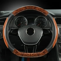 Steering Wheel Cover Universal, Wood Grain Textured Breathable Non Slip Silicone Cover, All Season Easy Install Car Accessories for Enhanced Grip and Comfort