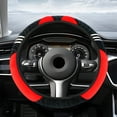 thumbnail image 1 of Steering Wheel Cover, ZzCityTK Universal Stretch Fit Steering Wheel Protector, No Inner Ring Elastic Design Premium Polyester Car Steering Wheel Cover Easy Installation, Red, 1 of 6