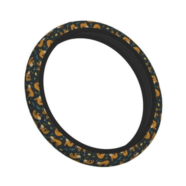 Steering Wheel Covers Cute Sloths Animal Breathable Anti-Slip Steering Wheel Protector,Odorless,Easy Carry,Universal Auto Accessories Decor