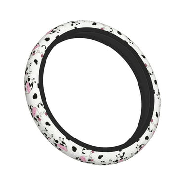 Steering Wheel Covers Cute Tossed Cows Breathable Anti-Slip Steering Wheel Protector,Odorless,Easy Carry,Universal Auto Accessories Decor