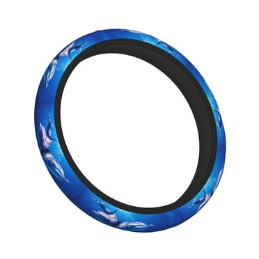 Steering Wheel Covers Dolphin Breathable Anti-Slip Steering Wheel Protector,Odorless,Easy Carry,Universal Auto Accessories Decor