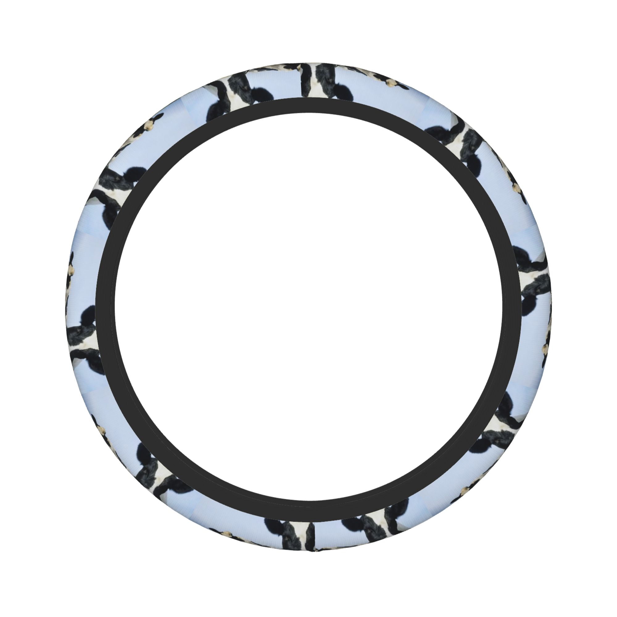 Steering Wheel Covers Two Holstein Cows Standing In Grass Farm