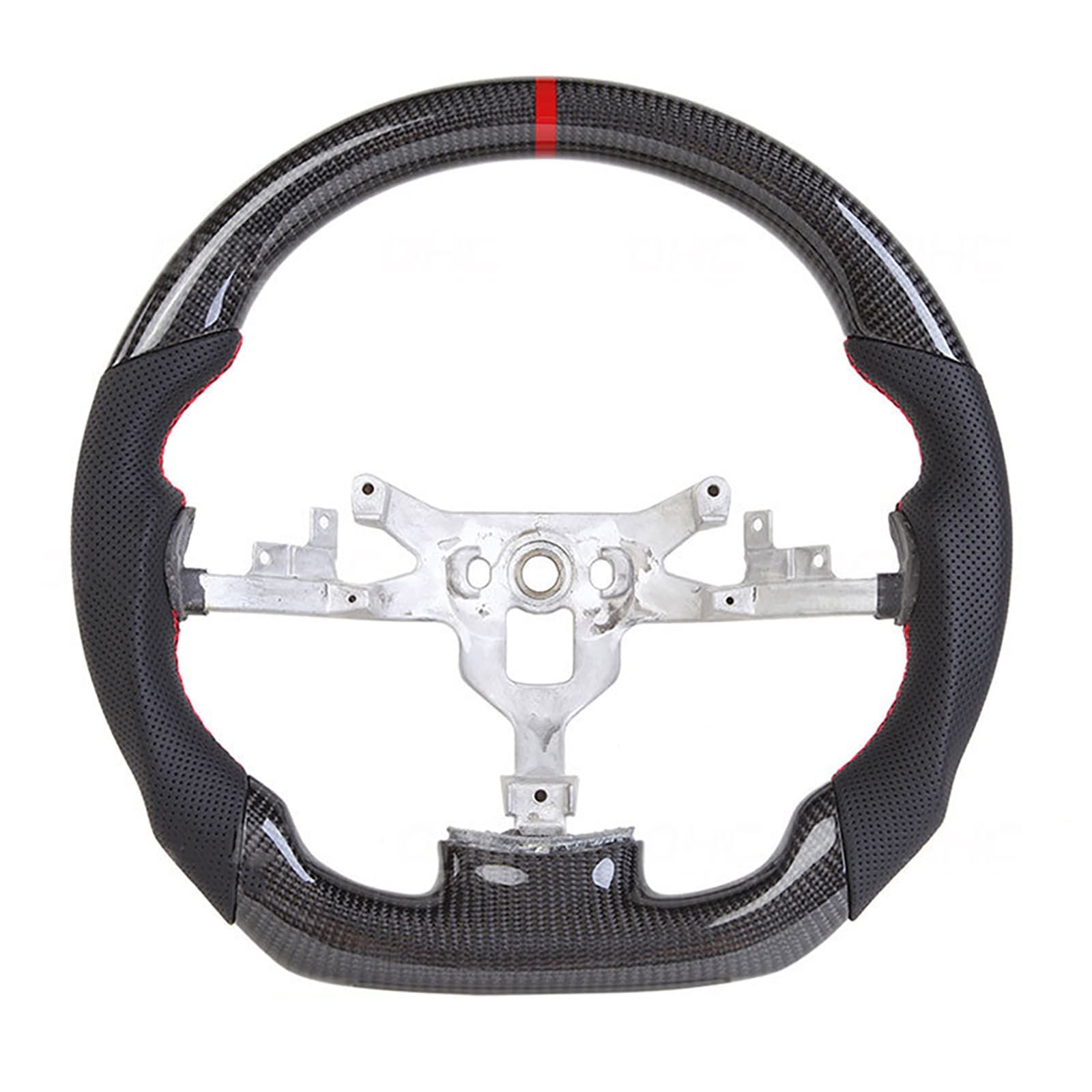 OCC MOTORSPORT SEMI-DISPLACED STEERING WHEEL CLASSIC MODEL NAPPA LEATHER BLACK ARMS - 75 MM SEMI DISH WHEEL - 350MM (14 INCH)