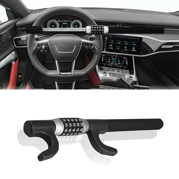 Steering Wheel Lock , Anti-Theft Car Device, Keyless Password Retractable Steering Lock Theft Prevention Bar, Car Wheel Lock Anti Theft For Vehicle Car Truck Van SUV
