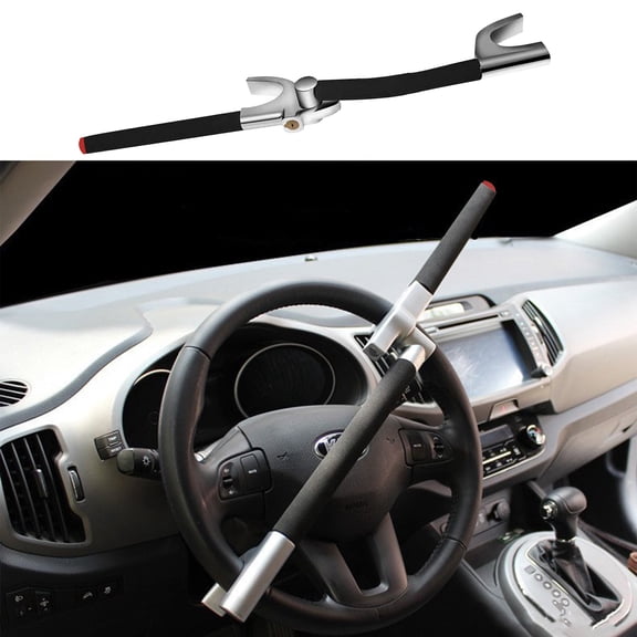 Steering Wheel Lock Anti Theft Device,Car Lock Steering Wheel, Theft-locking Devices Foldable Double Hook Locks Universal Fit For Cars, Trucks, SUVs, Vans