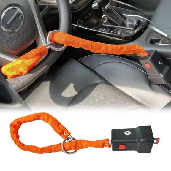 Steering Wheel Lock, Car Anti-Theft Device Car Seat Belt Lock, Steering Wheel Car Security Lock Universal Fit For Vehicles Truck SUV Van-80cm