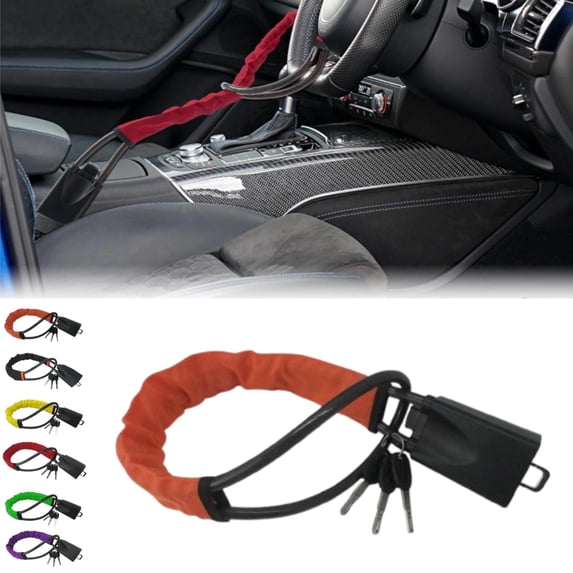 Steering Wheel Lock For Vehicle Car Security Lock Heavy Duty Antitheft Device With Seat Belt Socket