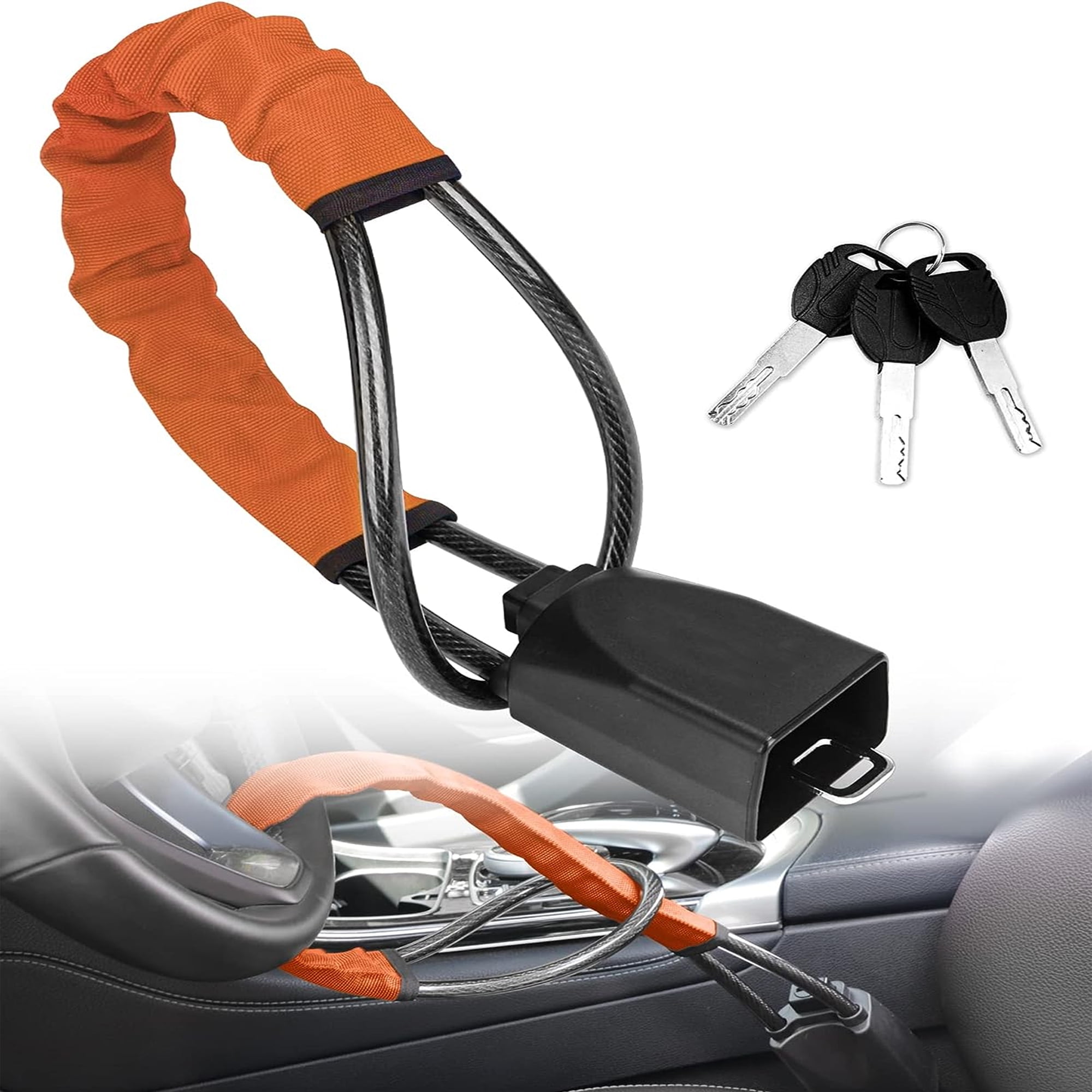 FAMKIT Steering Wheel Lock, Seat Belt Lock, AntiTheft Car Device, Car