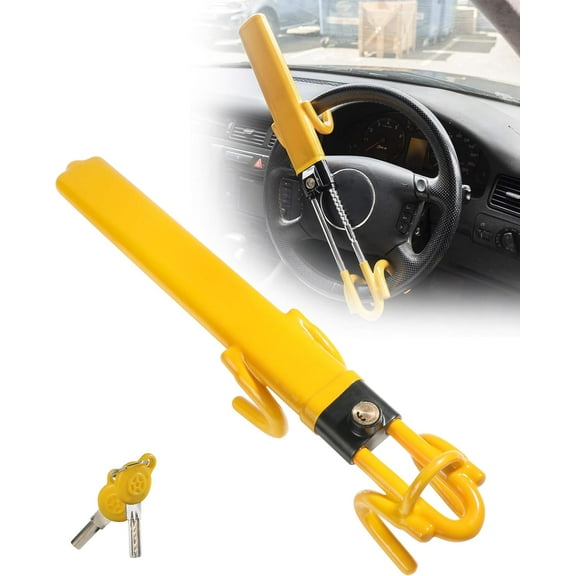 Steering Wheel Lock,Wheel Locks for Cars,Car Accessories Car Lock Anti Theft Car Device,Car Steering Wheel Lock,Adjustable Anti-Theft Device Car Locks Double Hook Locks for SUV Pickup Truck
