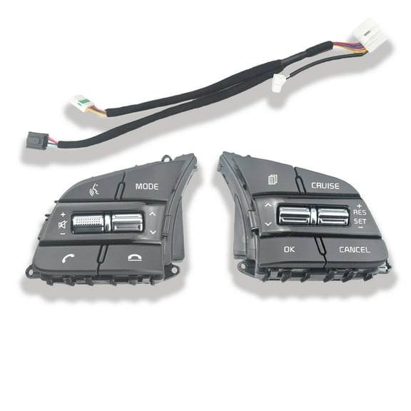 Steering Wheel Mounted Cruise Control Switch Button Kit, Fit For Kia K3 For Cerato 2019 2020 2021 2022 2023, Replace #96720M6120, Cruise Control Switch Replacement-black-a pair