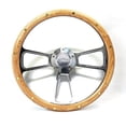 thumbnail image 1 of Steering Wheel Oak & Polished Billet Chevy Bowtie Kit 1968-69 Chevy & GMC Van, 1 of 1