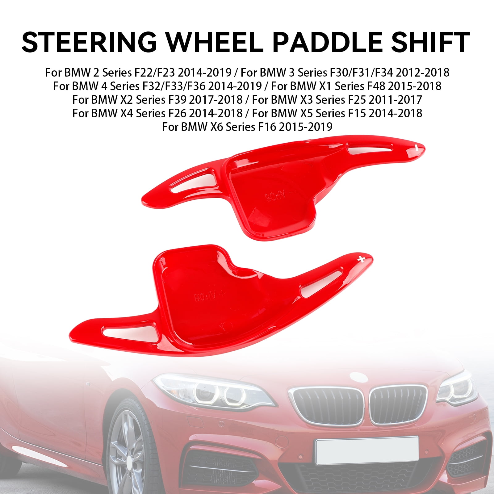 Red Steering Wheel Paddle Shifter Extension Covers For BMW 2 3 4  X1 X4 X5 X6 - Foto 9