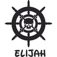 thumbnail image 1 of Steering Wheel Pirate Ship Wheel Customized Wall Decal - Custom Vinyl Wall Art - Personalized Name - Baby Girls Boys Kids Bedroom Wall Decal Room Decor Wall Stickers Decoration Size (30x15 inch), 1 of 1