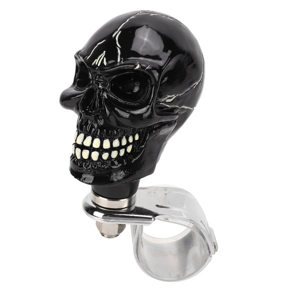 Steering Wheel Power Handle Skull Steering Wheel Spinner, Metal Resin Steering Wheel Control Knob for Car Black