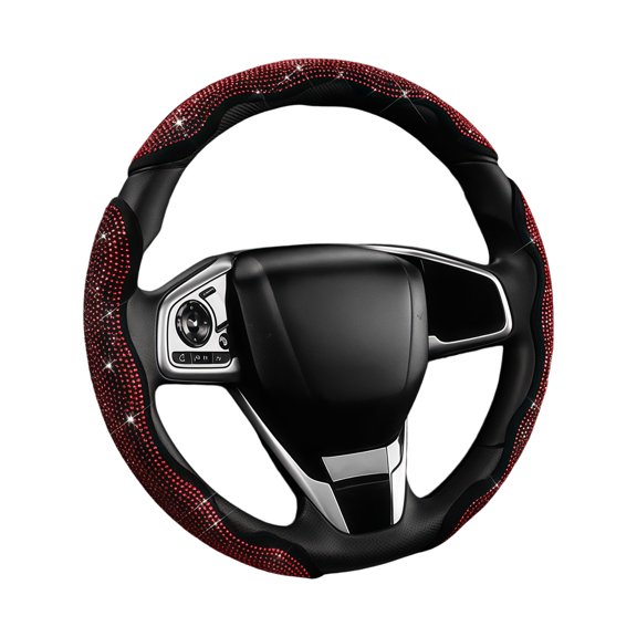 Steering Wheel Protector Clips 3 Piece Set Rhinestones Butterfly Fiber Grip Trim for Cars and Daily Truck Interiors Use
