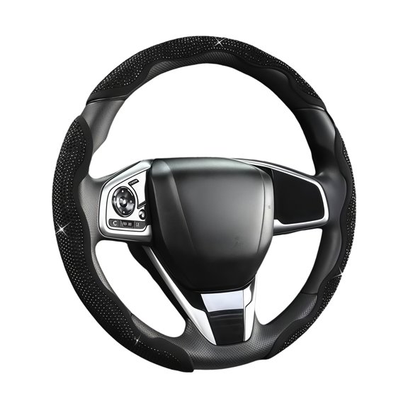 Steering Wheel Protector Clips 3 Piece Set Rhinestones Butterfly Fiber Grip Trim for Cars and Daily Truck Interiors Use