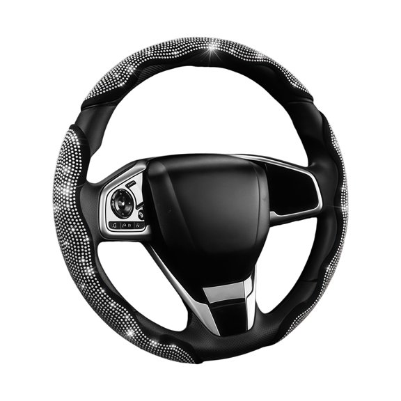 Steering Wheel Protector Clips 3 Piece Set Rhinestones Butterfly Fiber Grip Trim for Cars and Daily Truck Interiors Use