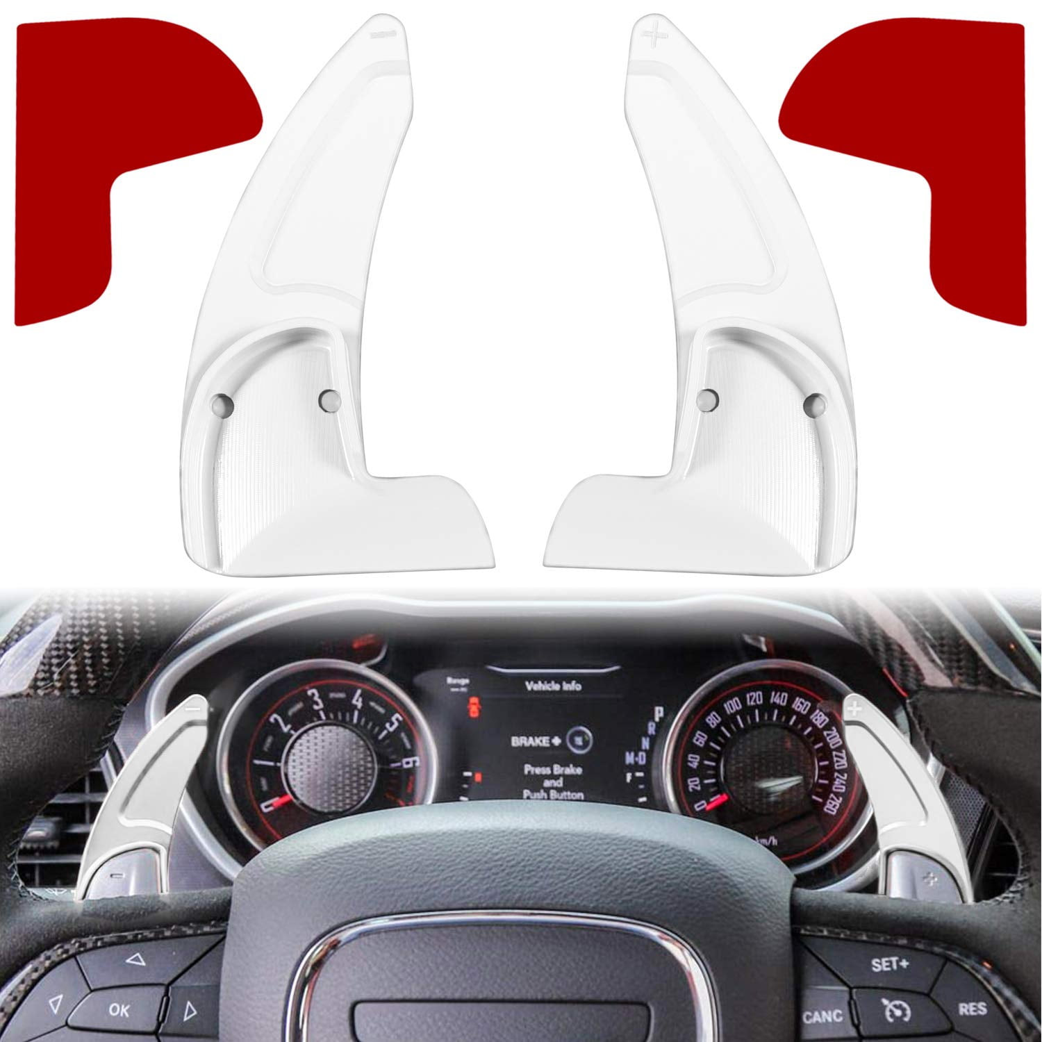 Steering Wheel Shift Paddle Extended Shifter Trim Cover for Dodge