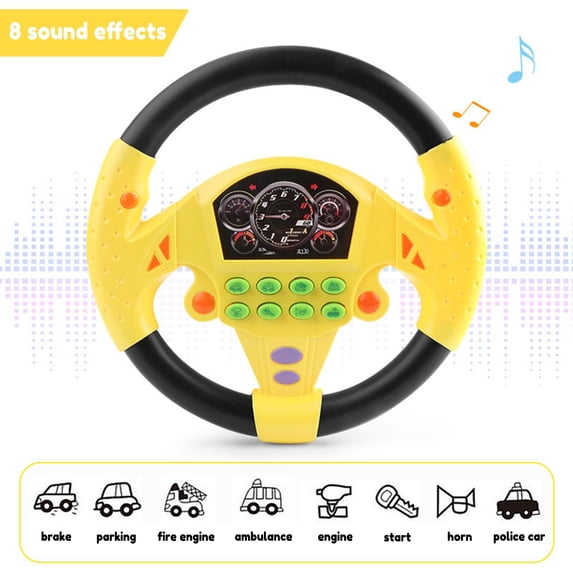 Steering Wheel Simulated Toy, Small Electronic Simulated Driving Driver Racing Toy with Sound