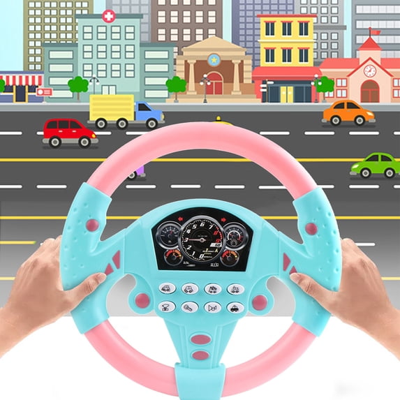 Steering Wheel Simulated Toy, Small Electronic Simulated Driving Driver Racing Toy with Sound