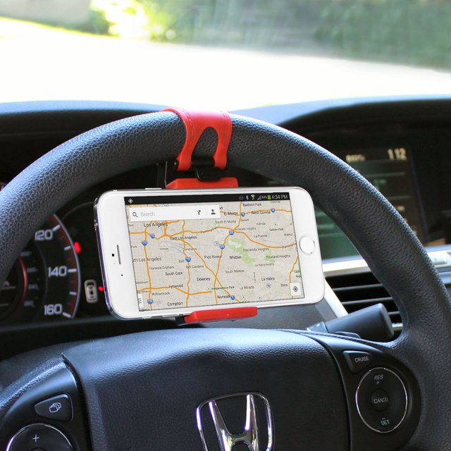 Steering Wheel Smartphone Mount, Phone Holder, Hands Free Compatible