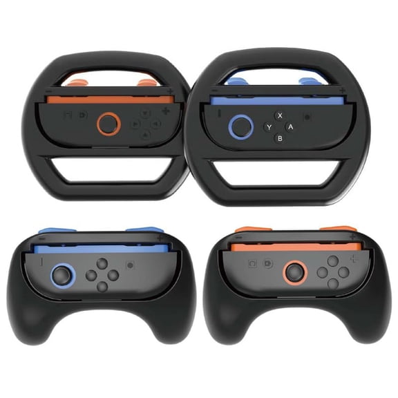 Steering Wheel and J-con Grip for Switch 2 Controller,Racing Wheel Controller Grip NS2 Switch 2 Handle Easy Grip