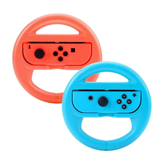 Steering Wheel for Mario Kart Nintendo Switch Red Blue JoyCon Controller 2-Pack