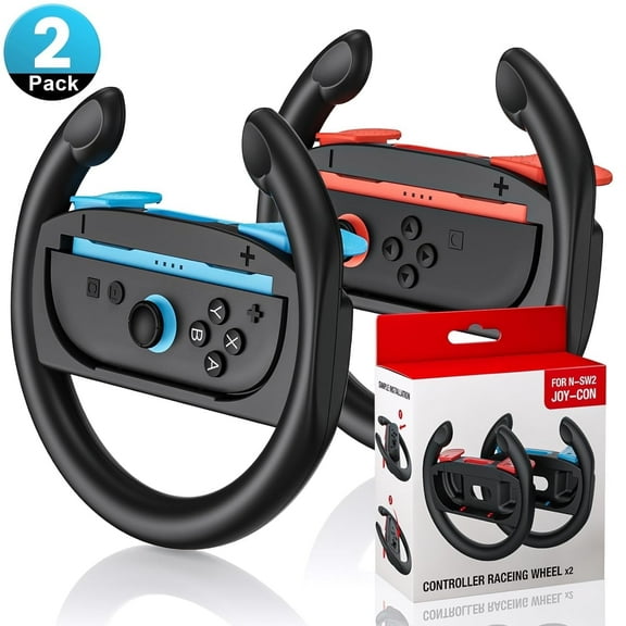 Steering Wheels Designed for Switch 2 Joy-Con Controllers,Racing Wheels for Mario Kart 9/8 Deluxe, Simulates Realistic Racing Experience, Nintendo Switch 2 Steering Wheel Joycon Controller Accessory
