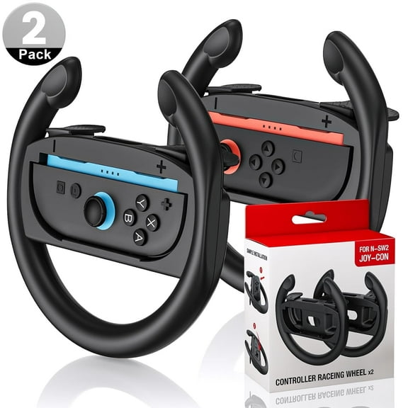 Steering Wheels Designed for Switch 2 Joy-Con Controllers,Racing Wheels for Mario Kart 9/8 Deluxe, Simulates Realistic Racing Experience, Nintendo Switch 2 Steering Wheel Joycon Controller Accessory