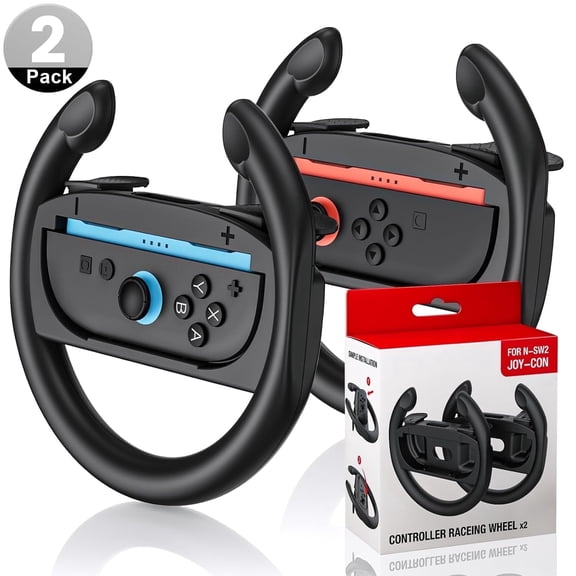 Steering Wheels Designed for Switch 2 Joy-Con Controllers,Racing Wheels for Kart 9/8 Deluxe, Simulates Realistic Racing Experience, Nintendo Switch 2 Steering Wheel Joycon Controller Accessory