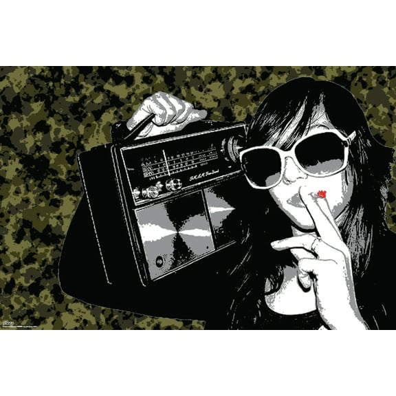 Steez Boombox Joint Camo Cool Wall Decor Art Print Poster 36x24  inch