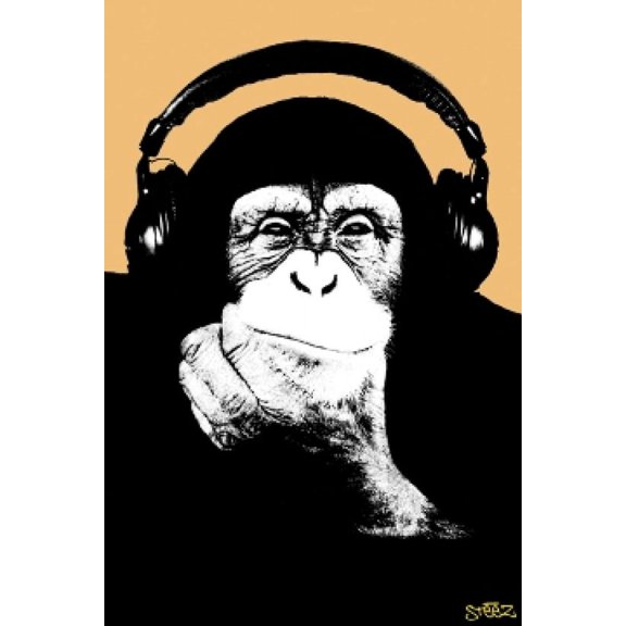 Steez Headphone Monkey Poster - 22 x 34 inches