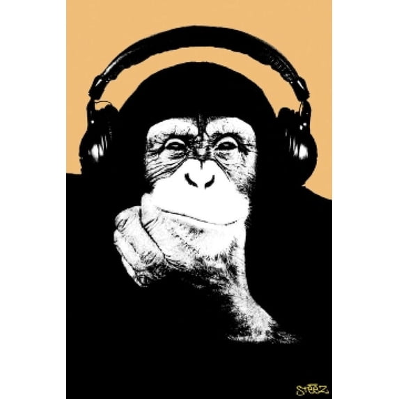 Steez Headphone Monkey Poster Print (24 X 36)