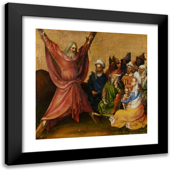 Stefan Lochner 15x15 Black Modern Framed Museum Art Print Titled - Martyrdom of St Andrew (After 1435)
