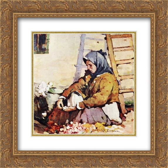 Stefan Luchian 2x Matted 20x22 Gold Ornate Framed Art Print 'delete'