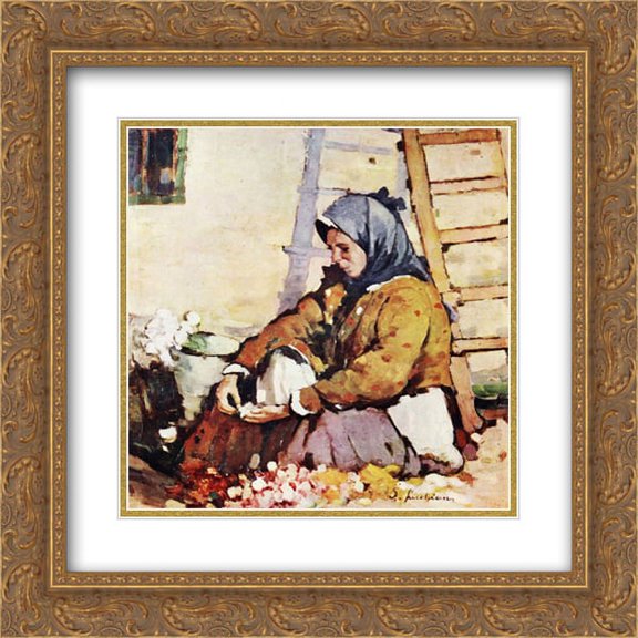 Stefan Luchian 2x Matted 20x22 Gold Ornate Framed Art Print 'delete'