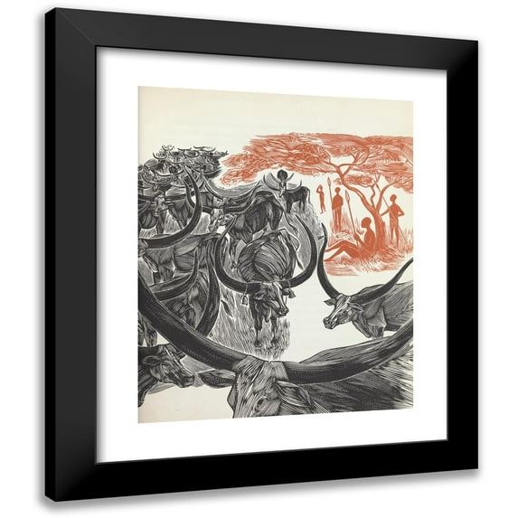 Stefan Martin 12x14 Black Modern Framed Museum Art Print Titled - Ronnie and the Chief's Son Pl3 (1962)