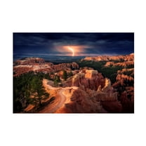 Trademark Fine Art Stefan Mitterwallner Lightning Over Bryce Canyon Canvas Wall Art - 16x24