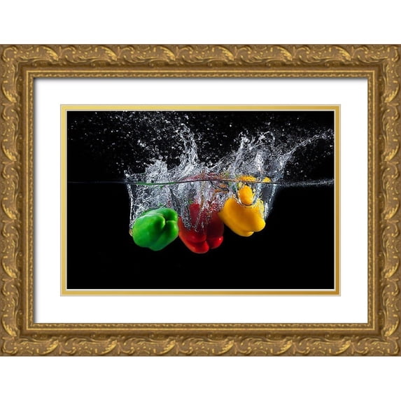 Stefan, Mogyorosi 32x23 Gold Ornate Wood Framed with Double Matting Museum Art Print Titled - Paprika Splash
