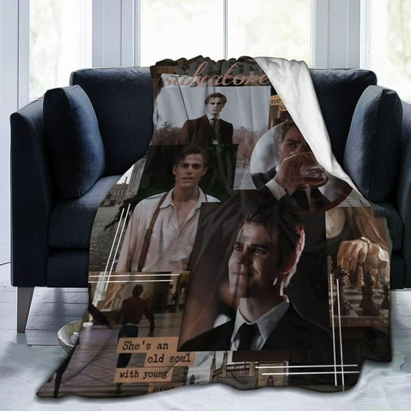 Stefan Salvatore Fleece Blanket Throw Blanket for Couch - Cozy Luxury Bed Blanket Microfiber and Throws for Sofa