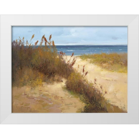 Stefano 24x19 White Modern Wood Framed Museum Art Print Titled - Beach Trail 2