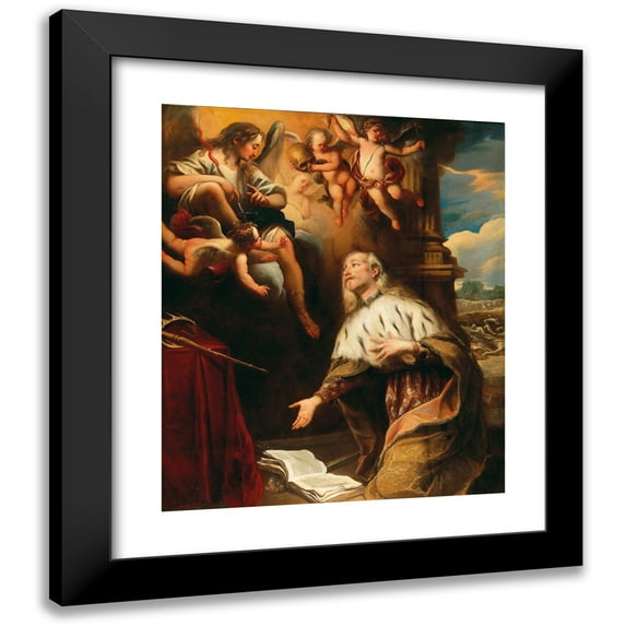Stefano Magnasco 20x23 Black Modern Framed Museum Art Print Titled - The Vision of Saint Louis IX of France